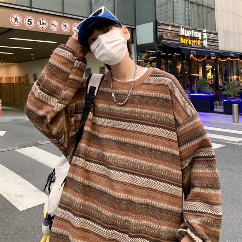 男高街条纹卫衣W18P28,男装卫衣,星座1116-2