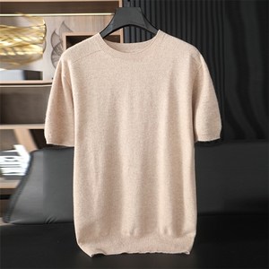 高品质男士纯绒短袖毛衣舒适保暖简约百搭图片