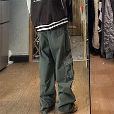 欧美街头hiphop工装裤男春秋潮牌嘻哈多口袋休闲裤宽松直筒拖地裤，男装休闲裤，四季星座218-1