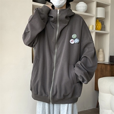 2023潮牌宽松拉链运动上衣秋季美式街头开衫卫衣男外套W7976-P55，男装卫衣，星座512-4