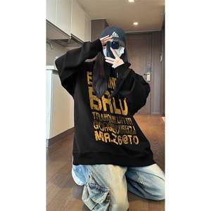 现货已做版权 美式复古斑驳字母连帽重磅卫衣男女 WY23-P50 控78图片