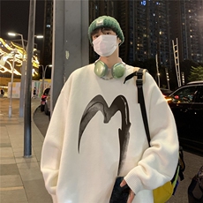 港风夜景时尚字母印花宽松圆领毛衣A247-TPM1065特批45，男装针织衫/毛衣，电商A247