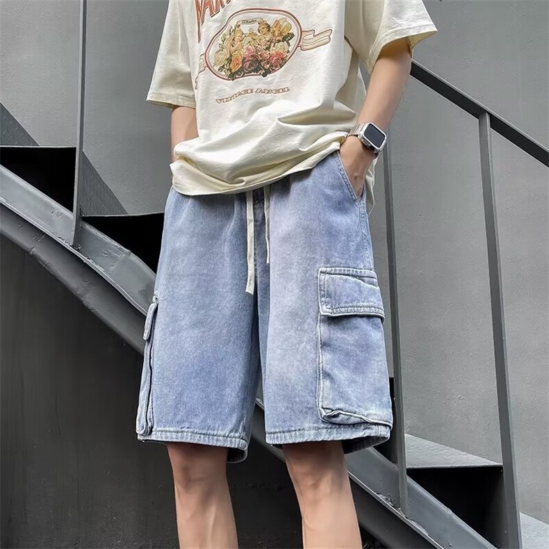 2024美式牛仔裤男款直筒短裤潮QD10P48,男装牛仔裤,星座1116-2
