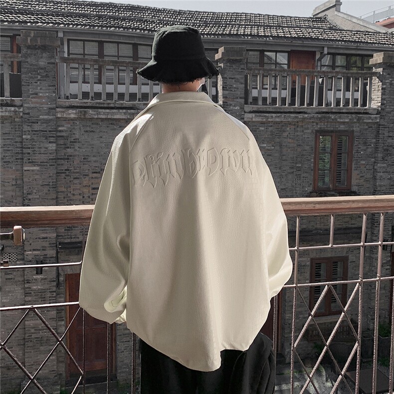 美式港风钢印夹克大码M-5XL皮衣鳄鱼纹情侣皮衣男外套JK8749P90控,男装皮衣,星座227-7