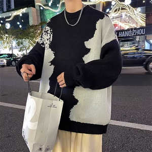 潮流新款针织毛衣女童多巴胺拼色圆领毛线衣男童秋冬装保暖外套图片