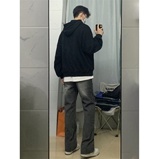 B221美式ins高街暗黑小众铆钉伐木裤牛仔裤LK23145-P65控88，男装牛仔裤，电商B221
