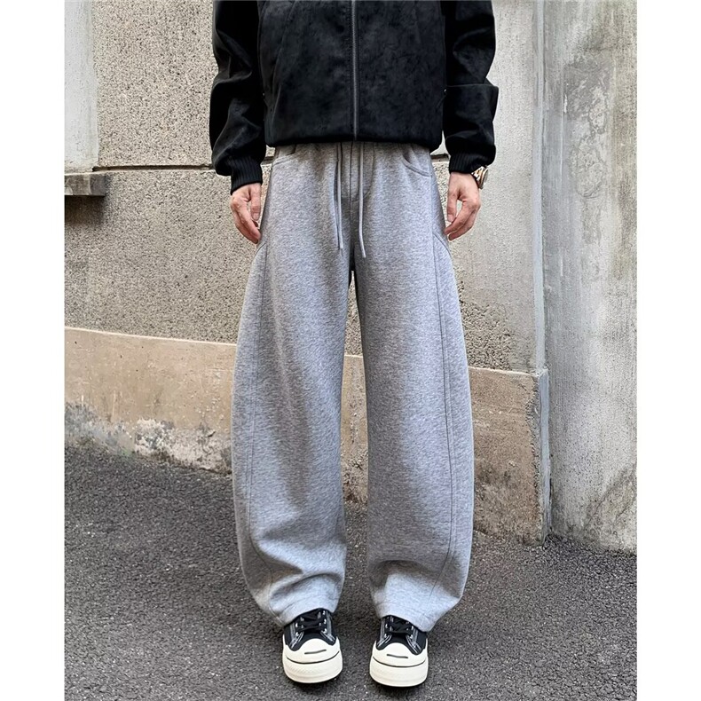 春秋季新款潮牌男士休闲裤子宽松2025水洗运动直筒卫裤阔腿裤J69，男装休闲裤，星座310B-2