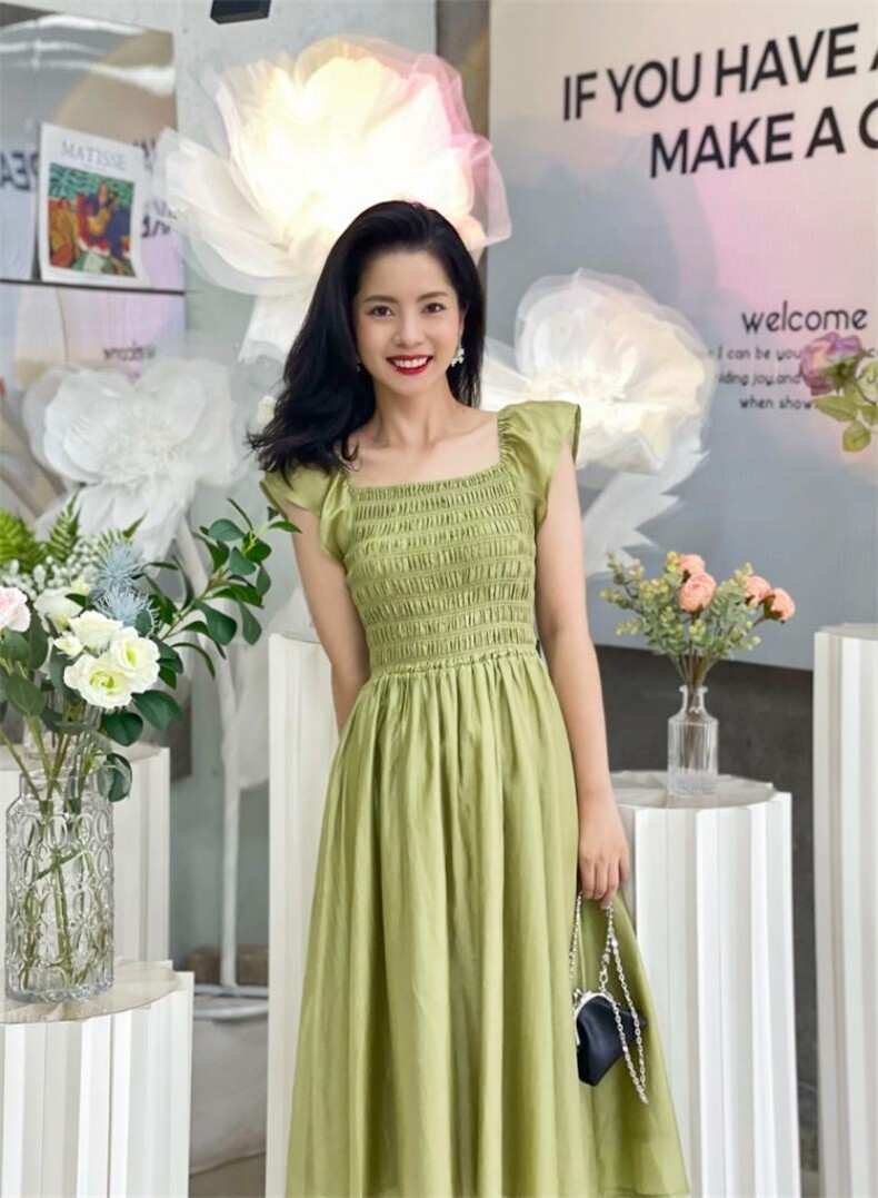 【现货】打揽飞飞袖连衣裙,女装连衣裙,欧尼蒂