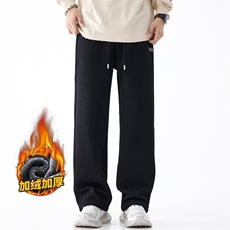 加厚休闲裤男士秋冬复古高街直筒运动阔腿长裤Z9868-P40/加绒P50，男装卫衣，星座509
