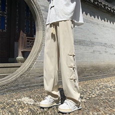 新中式风盘扣裤子夏季垂感长裤（现货）KK176-特P30控58，男装休闲裤，星座1213
