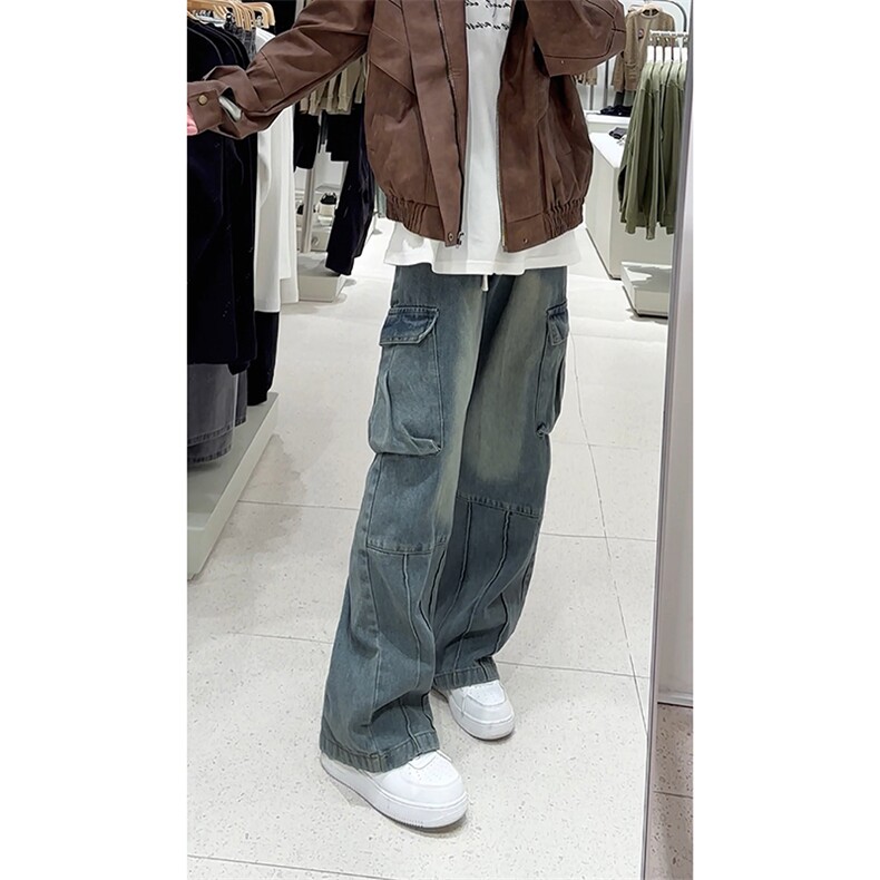 加绒加厚秋冬新款牛仔裤男高级感痞帅美式裤子-A1158JR-P65控99,男装牛仔裤,电商B241