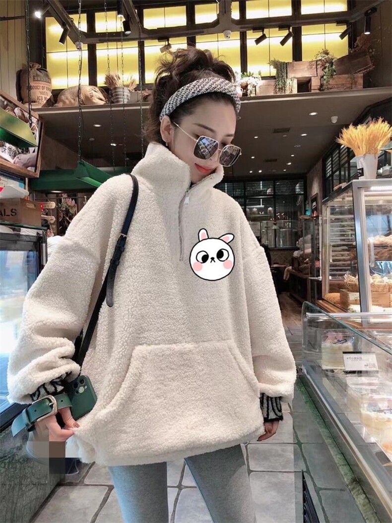 颗粒绒加厚卫衣，女装卫衣/绒衫，一杭