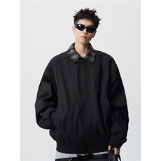 现货WT3306-P78特控138M-5XL美拉德复古棕色假两件拉链夹克外套，男装夹克，电商D232