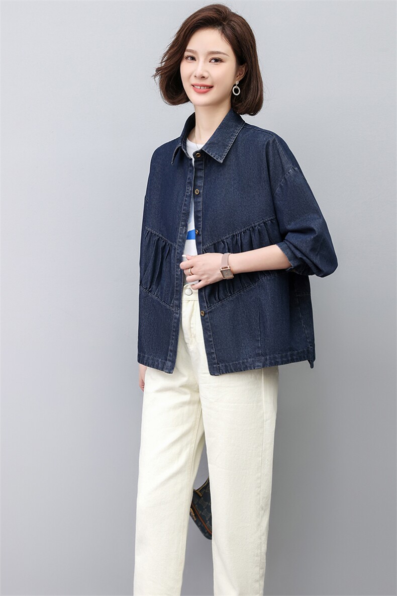 春季新款时尚宽松显瘦牛仔外套女,女装牛仔外套,悦见她