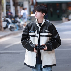 2025秋季新款个性潮流美式机车服皮衣外套JK514/P108控148-100涤，男装皮衣，电商A148