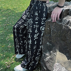 精致古风大码男士情侣休闲裤子长裤冰丝直筒裤ZK02-P50，男装休闲裤，电商A021