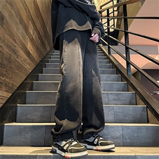 2024春季新款外景大码美式水洗渐变牛仔裤M-5XGK24102-P50，男装牛仔裤，电商A022