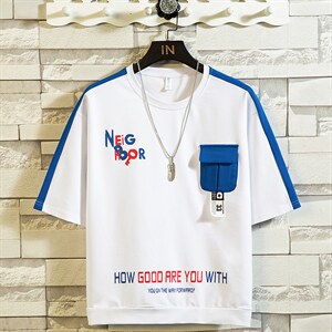 夏季短袖t恤男INS圆领宽松韩版潮流体恤棉衣服上衣DT01P30