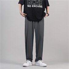 夏季冰丝薄款休闲韩版潮流ins卫裤阔腿西裤运动九分裤K1273-P38，男装休闲裤，星座512-4