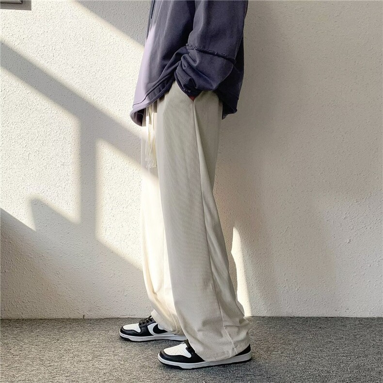 加绒灯芯绒休闲裤男韩版潮流直筒裤子2024冬季ins长裤K4925-P30,男装休闲裤,星座412-2
