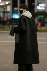 秋冬季休闲大翻领中长款毛呢大衣男韩系过膝风衣外套812-F653P128，男装毛呢大衣，星座812