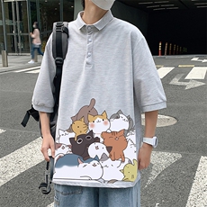 PL57162-P35翻领短袖polo衫男大码胖子半袖t恤男有领保罗衫模特，男装Polo衫，电商A040
