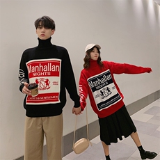 19S情侣毛衣男女韩版慵懒风宽松针织衫男长袖T001-P65，男装针织衫/毛衣，星座1501