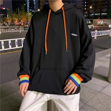春秋新款韩版潮流开衫港风棒球服宽松百搭连帽卫衣彩条W1449-P38，男装夹克，星座512-4