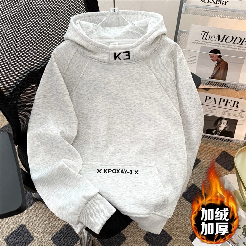 刺绣重磅连帽卫衣男款秋季拼接解构外套美式上衣WY007P43-49,女装短外套,星座1013-5