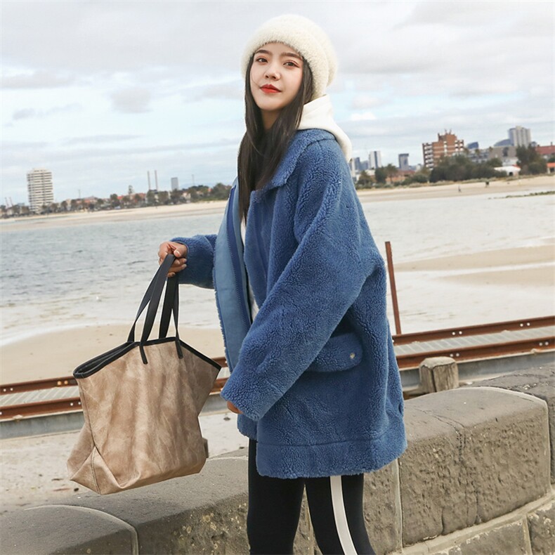 大货8511B-98832020冬季短款羊羔毛鹿皮绒一体棉衣,女装棉衣/棉服,惟卡贝娜