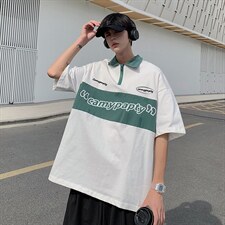 夏季新款宽松版翻领Polo衫设计感小众学院风半袖 T991-P30图片