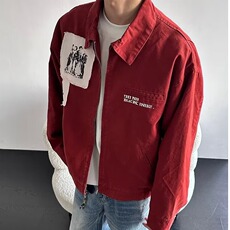 得物品质秋款男夹克衫美式人物贴标宽松休闲外套JK460P88，男装夹克，星座1013-1