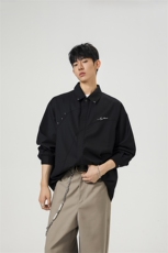 无影墙金属星星点缀立体裁剪大码M-5XL长袖衬衫男CS78078P49控88，男装衬衫，星座227-7