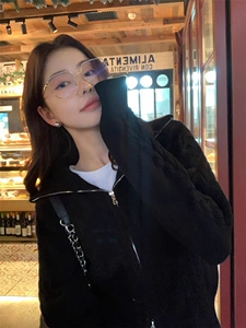 2025年秋季新款百搭女士翻领麻花拉链开衫图片