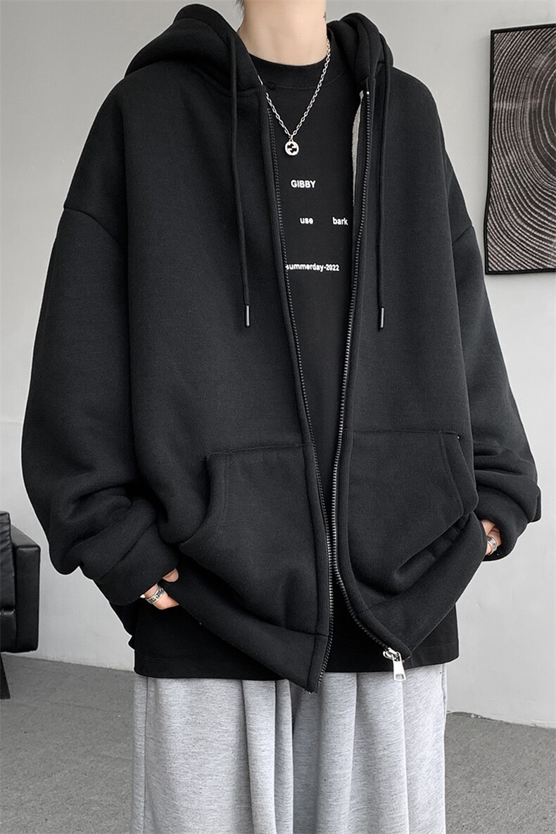 8XL-M高品质！卫衣厚外套男加绒加厚开衫羊羔毛卫衣WY13P68控88,男装卫衣,电商D206-1