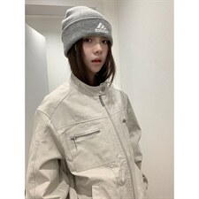 26春装高品质老钱风立领夹克外套男女美式潮牌拉链工装风宽松上衣，男装夹克，电商A486