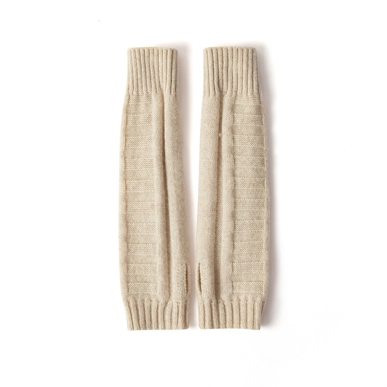 2025年秋季新款百搭女士双股加厚保暖长款半指手套，手套，窄众羊绒