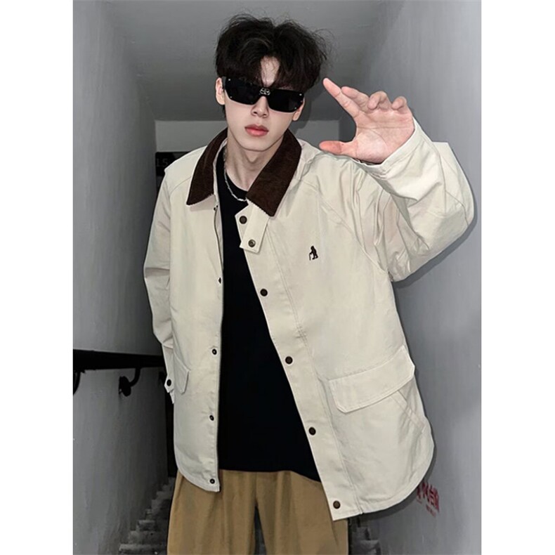 工装夹克男2025春季美式哈灵顿翻领外套高级感衣服 JW6503图片