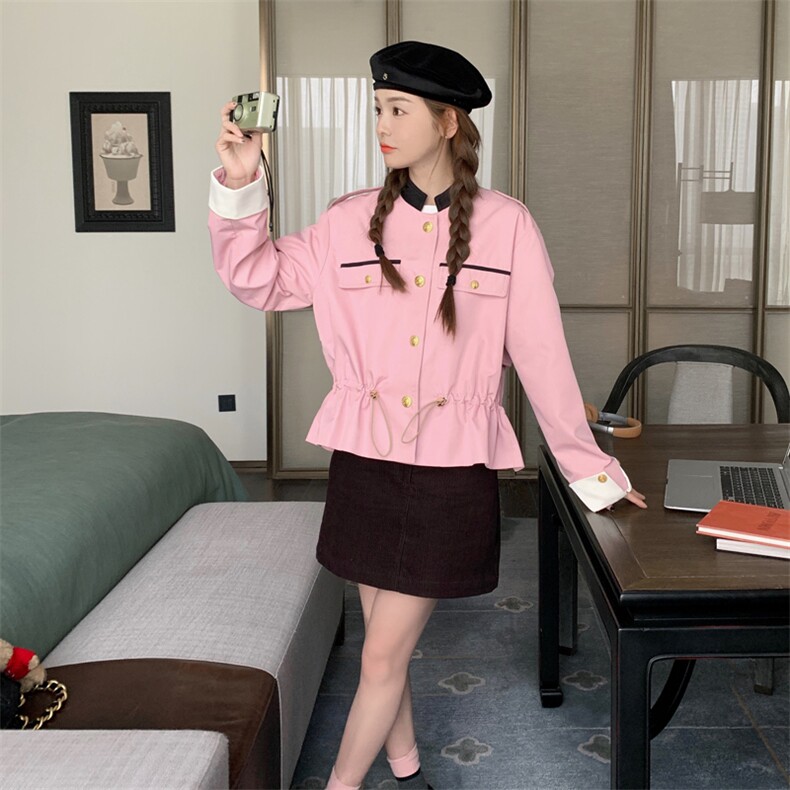 粉色小香风短外套女春秋2025新款小个子时尚洋气休闲百搭减龄上衣,女装风衣,帛香坊