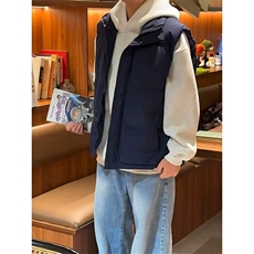 现货5W件冬季三防硬挺boxy短款立领棉衣马夹外套加厚马甲保暖棉服，男装棉衣，电商A486-1