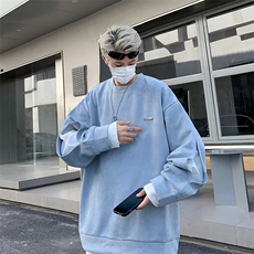 鹿皮绒卫衣男潮ins港风潮流圆领W019P52，男装卫衣，星座1116-2