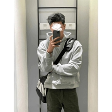网图美式复古350g重磅大口袋连帽宽松长袖卫衣男W24570特P28控58，男装卫衣，电商A001-1