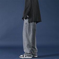 牛仔裤男宽松直筒裤子ins港风阔腿拖地休闲裤A080-9280-P35控48，男装牛仔裤，电商A080