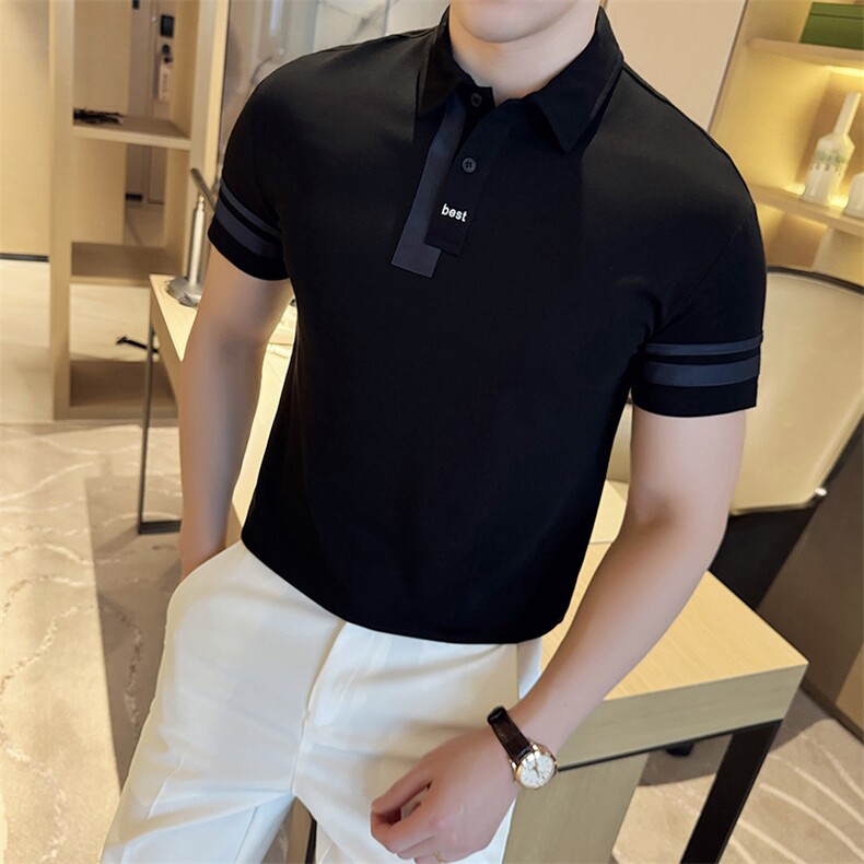 2026春夏翻领宽松百搭半袖Polo衫商务绅士短袖PL65/P50降,男装Polo衫,电商A243