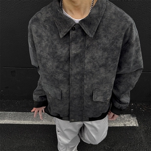 现货 黑色三防春秋款男士皮夹克外套皮衣 JK308 P80图片