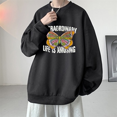 麂皮绒卫衣男大码重磅长袖t恤男JW81366-P35，男装卫衣，电商A040