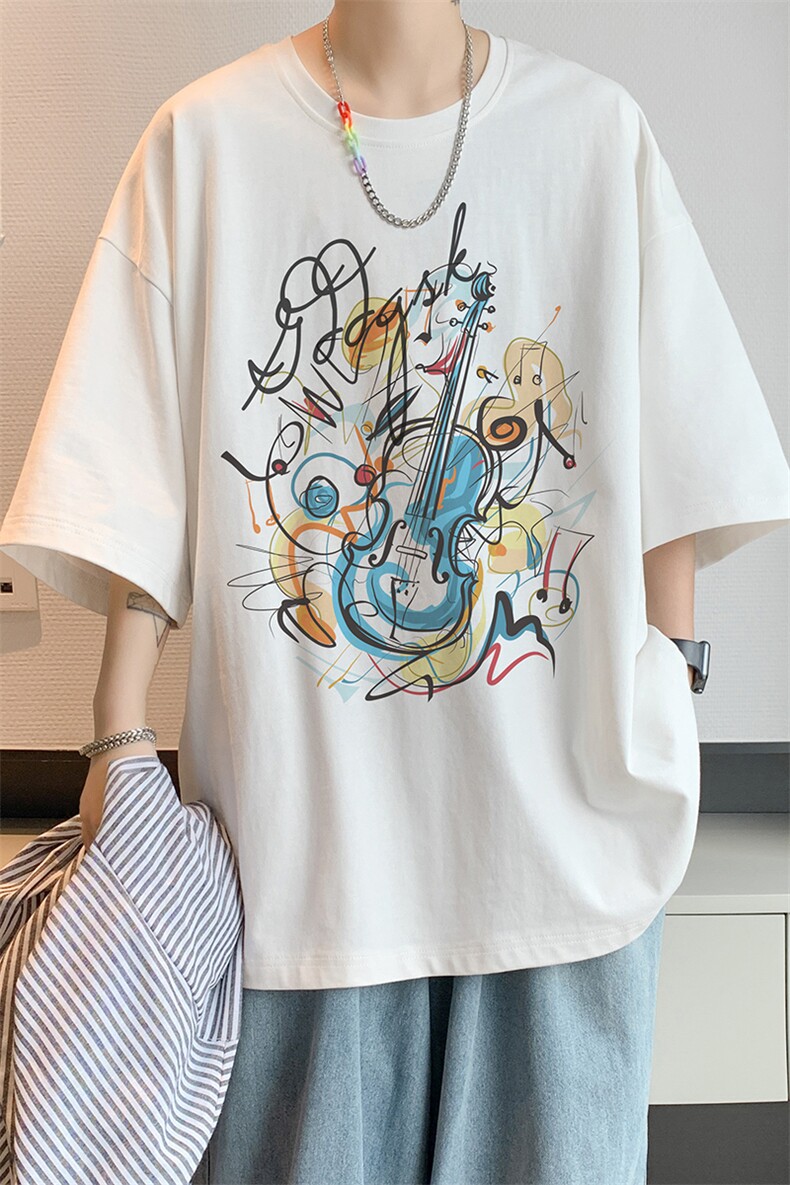 已注册/夏季新款内景摇滚乐队短袖T恤男潮宽松打底衫DT00589/P25,男装T恤,电商B316