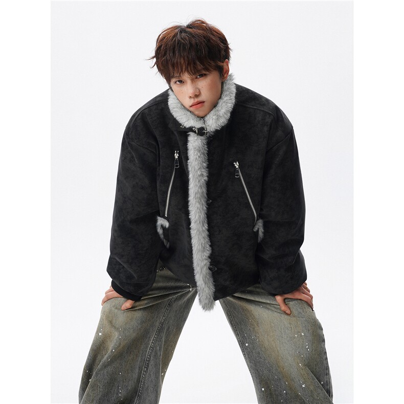 5无影墙PU皮荔枝纹座山雕全毛棉衣外套514A-HWH102-P128控228，男装棉衣，星座514A（原614）