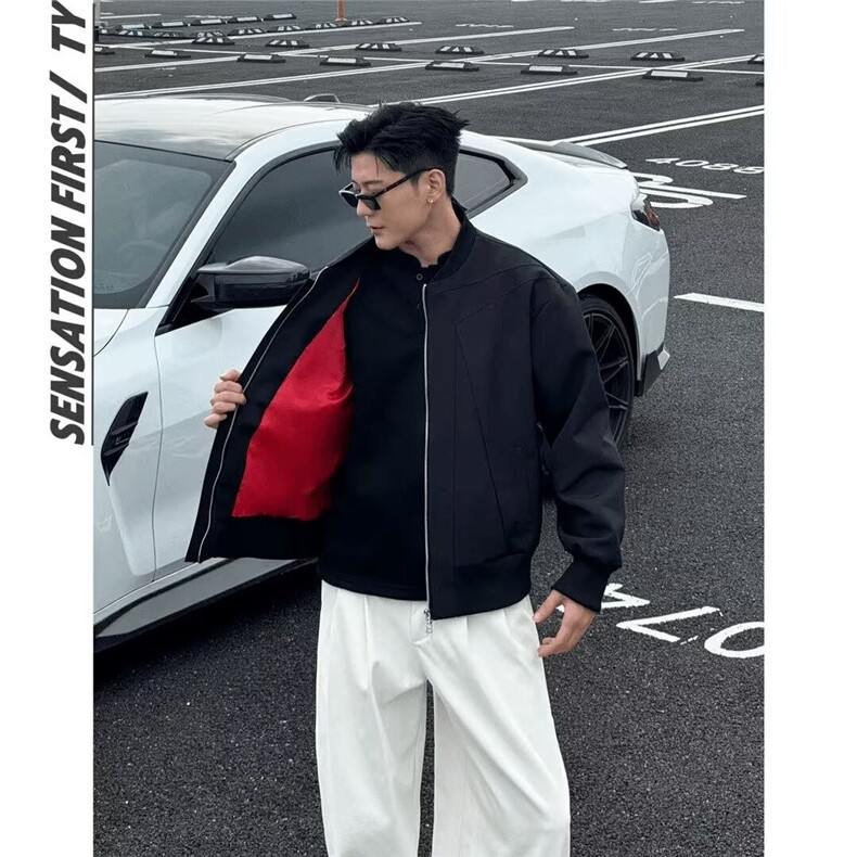1506-1/JJ7191高品质/P72美式短款垫肩行政西装夹克男高级感黑色,男装夹克,星座1506-1