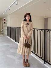 加厚蕾丝连衣裙，女装连衣裙，安玖拉